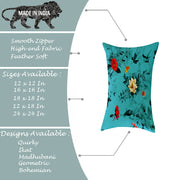 Soft Touch Luxurious Printed Floral Cotton Canvas Rectangular Cushion Cover Set of 2